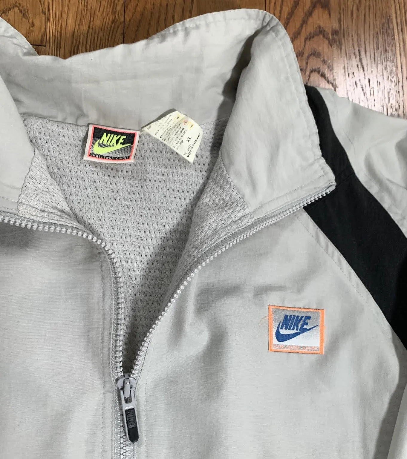 Vintage Nike Challenge Court Grey / Black Jacket (Size XL) — RootsBK